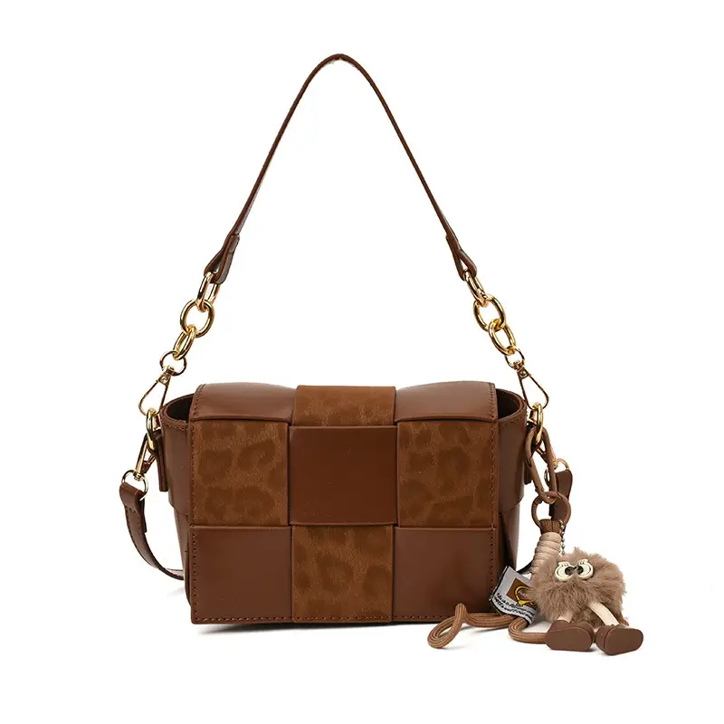 Korean Version Niche Color-Blocking Woven Small Square Bag 2025 New - Image 17
