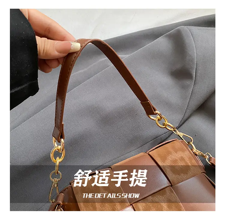 Korean Version Niche Color-Blocking Woven Small Square Bag 2025 New — feature 12