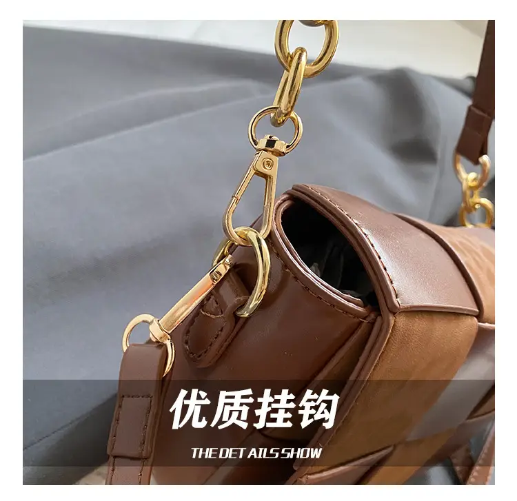 Korean Version Niche Color-Blocking Woven Small Square Bag 2025 New — feature 14