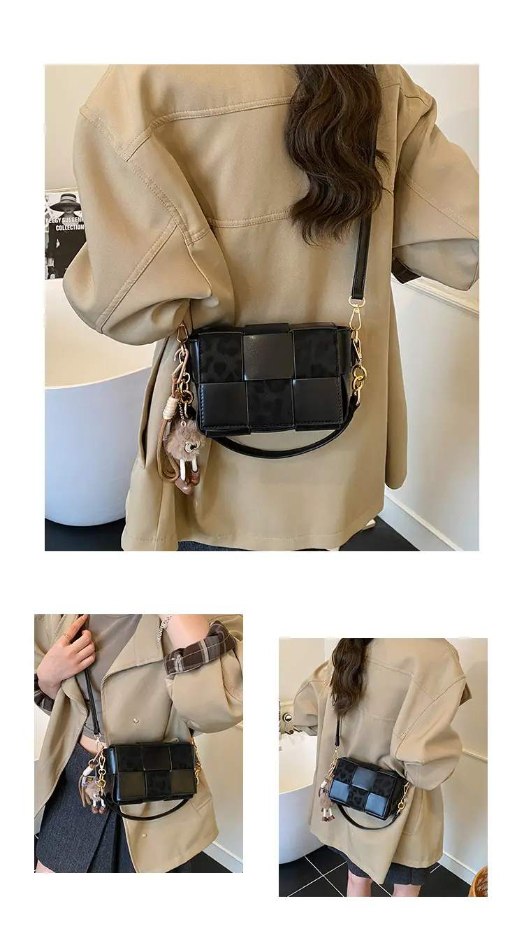 Korean Version Niche Color-Blocking Woven Small Square Bag 2025 New — feature 4