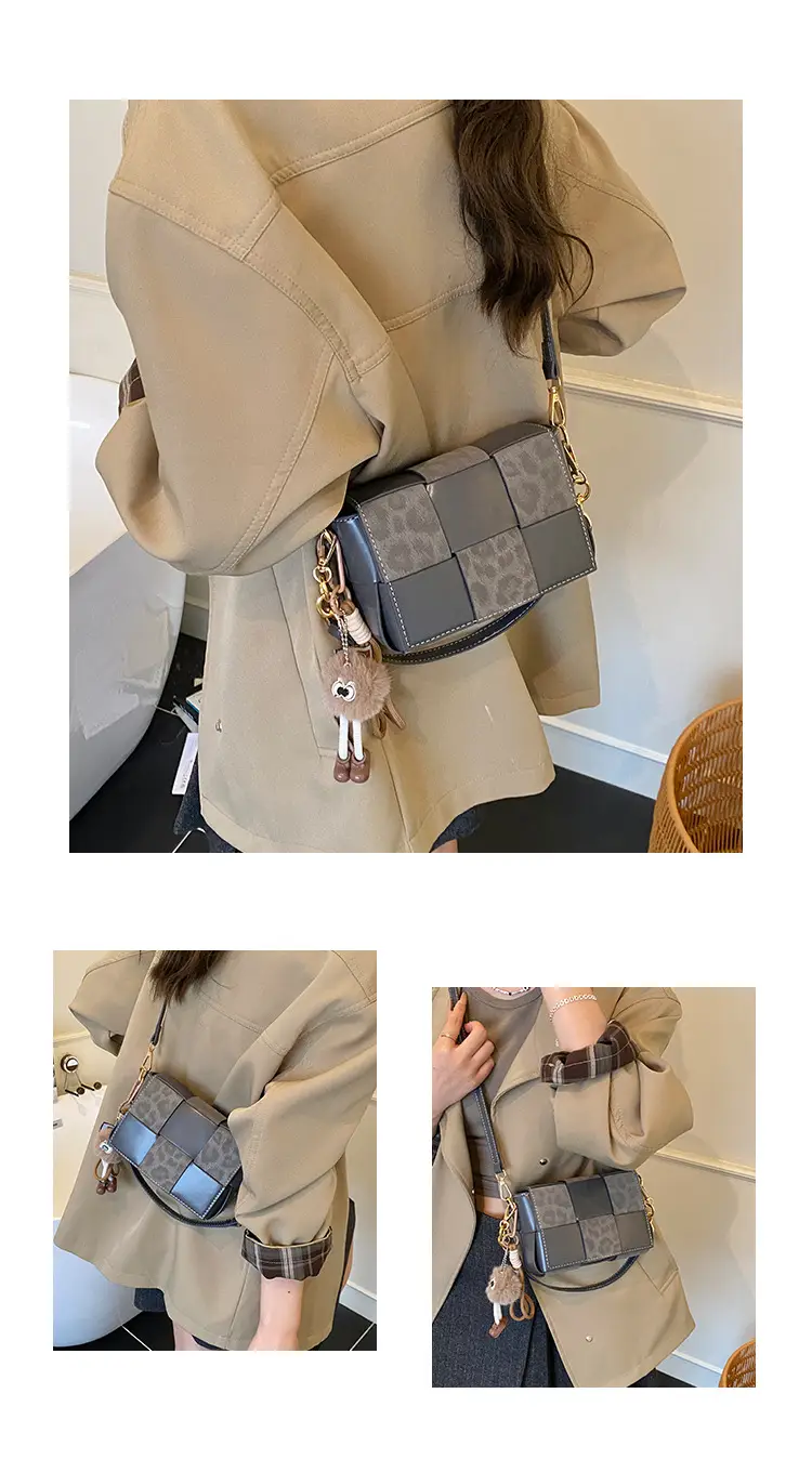 Korean Version Niche Color-Blocking Woven Small Square Bag 2025 New — feature 5