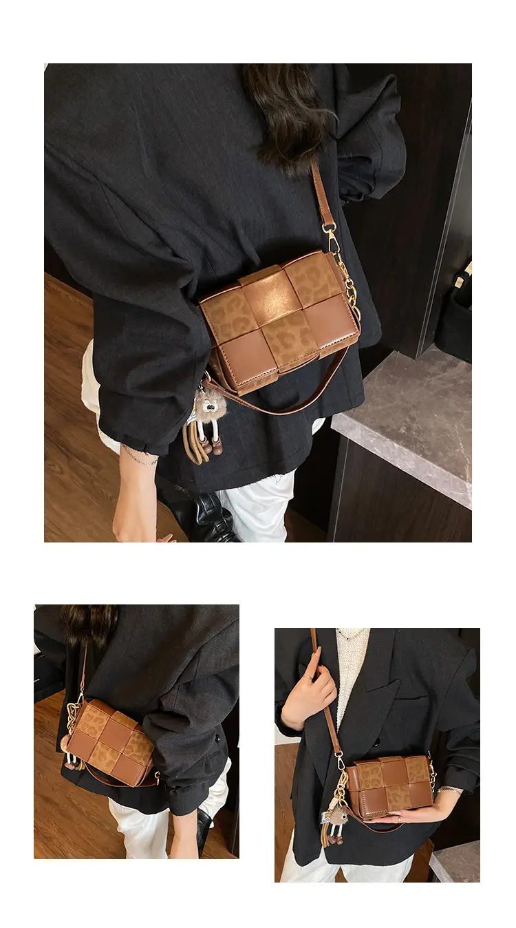 Korean Version Niche Color-Blocking Woven Small Square Bag 2025 New — feature 6