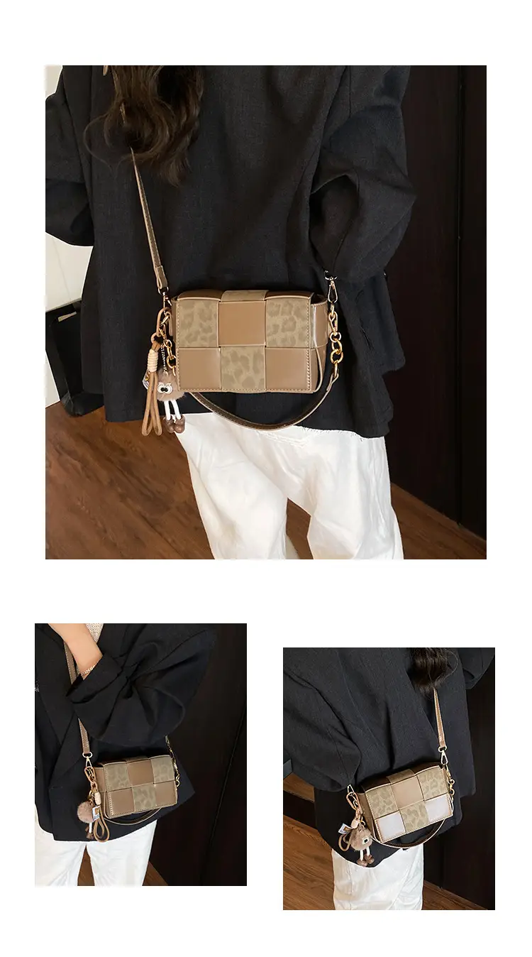 Korean Version Niche Color-Blocking Woven Small Square Bag 2025 New — feature 7