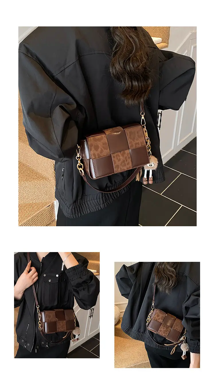 Korean Version Niche Color-Blocking Woven Small Square Bag 2025 New — feature 8