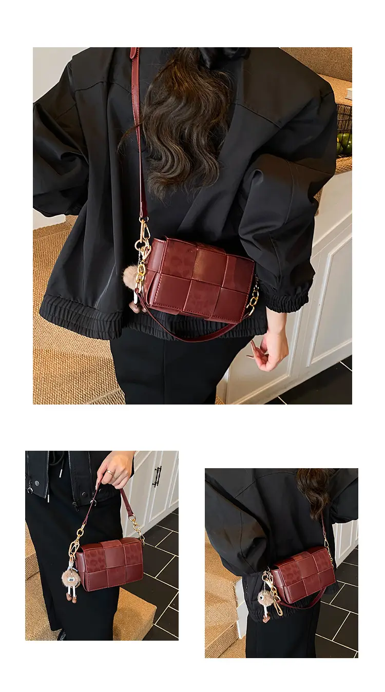 Korean Version Niche Color-Blocking Woven Small Square Bag 2025 New — feature 9
