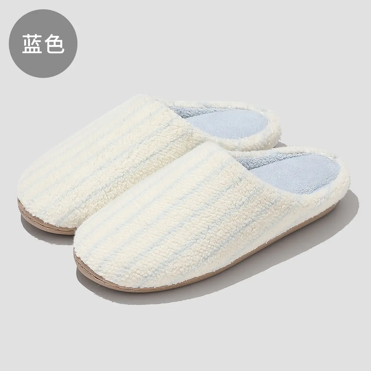 Women Pink Cotton Slippers Warm Autumn Winter - Image 2