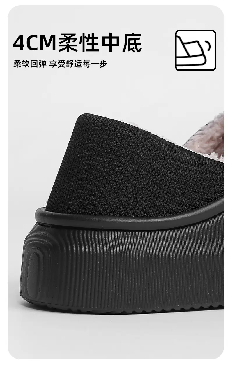 Eva Waterproof Cotton Slippers for Men Black Winter Anti-Slip — feature 7