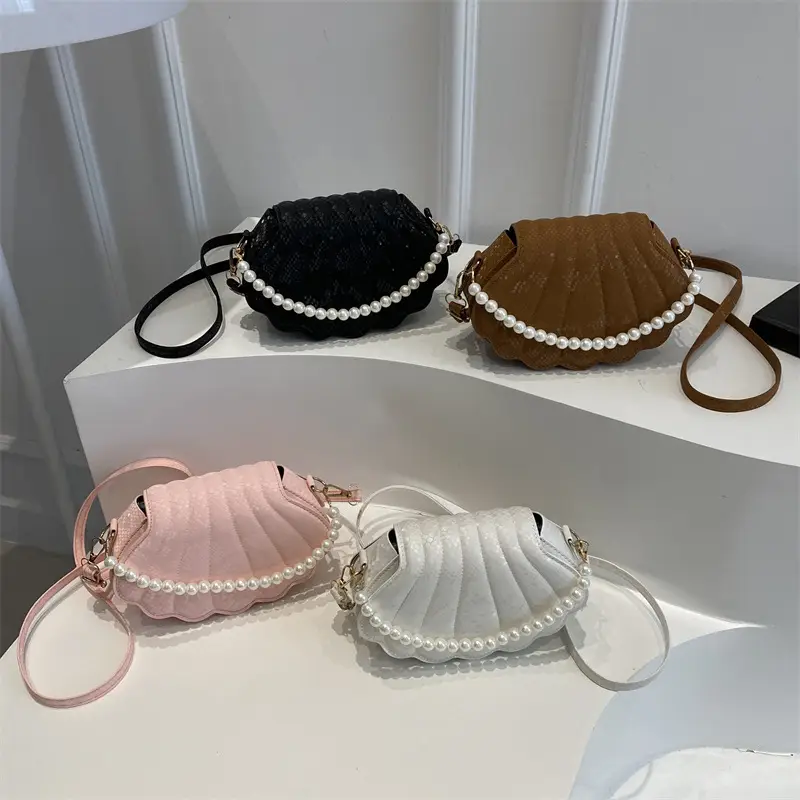 Pink Pearl Scallop Crossbody Bag for Women - Image 7