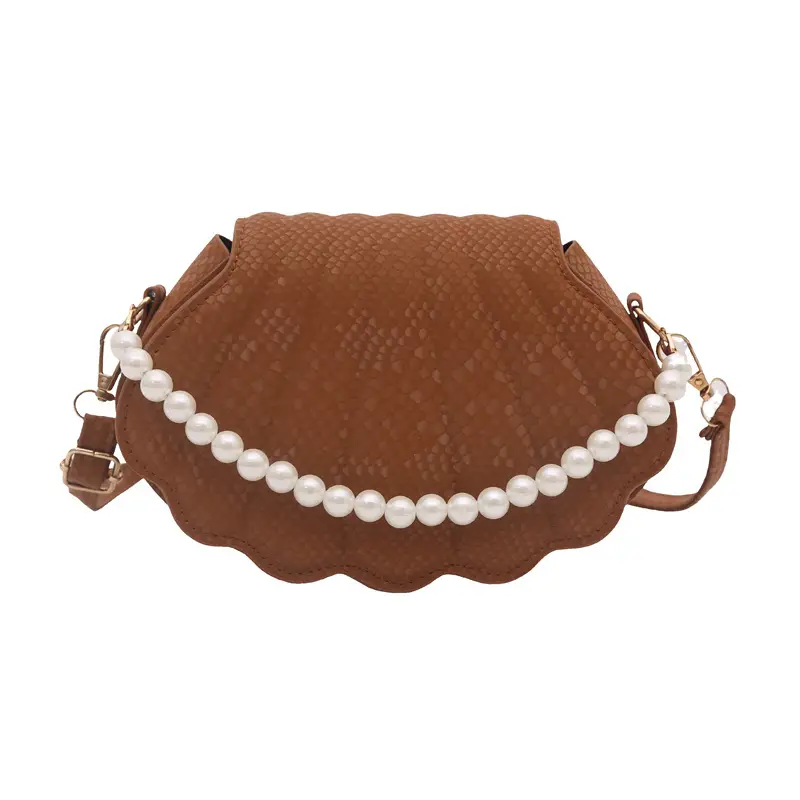 Pink Pearl Scallop Crossbody Bag for Women - Image 9