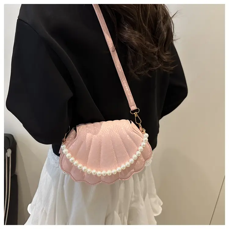 Pink Pearl Scallop Crossbody Bag for Women — feature 16