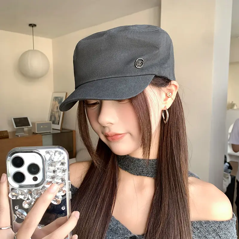 Women Flat Cap Sun Hat Navy Spring Autumn Face Cover — feature 2