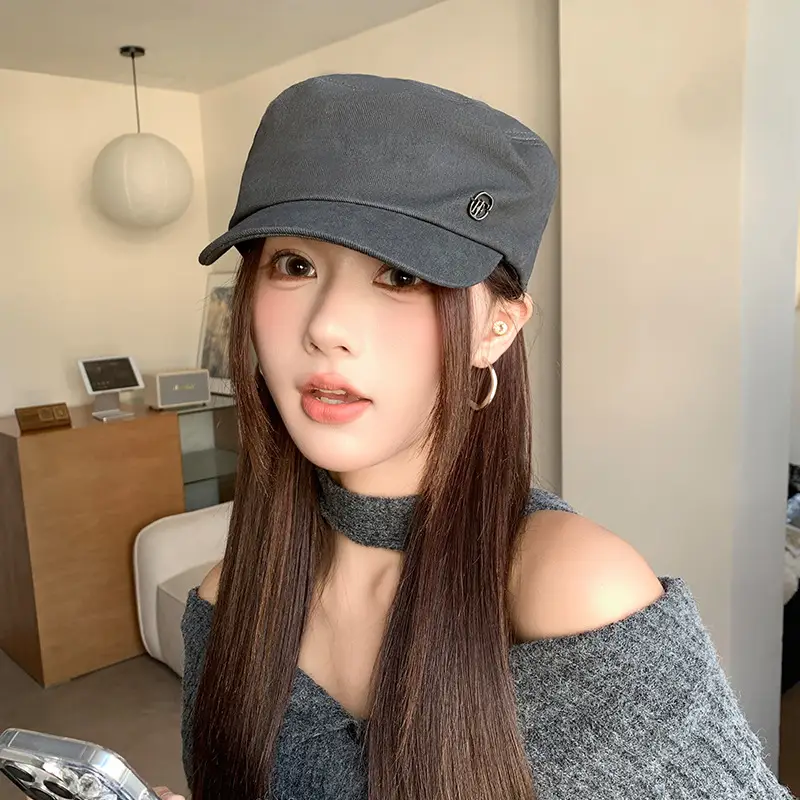 Women Flat Cap Sun Hat Navy Spring Autumn Face Cover — feature 4