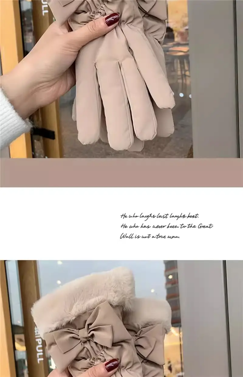 Winter Gloves for Women, Thickeneded and Velvet, Cold-Proof, Waterproof, Touch-Screen Cycling Electric Bike, Warm Ski Cotton Gloves — feature 17
