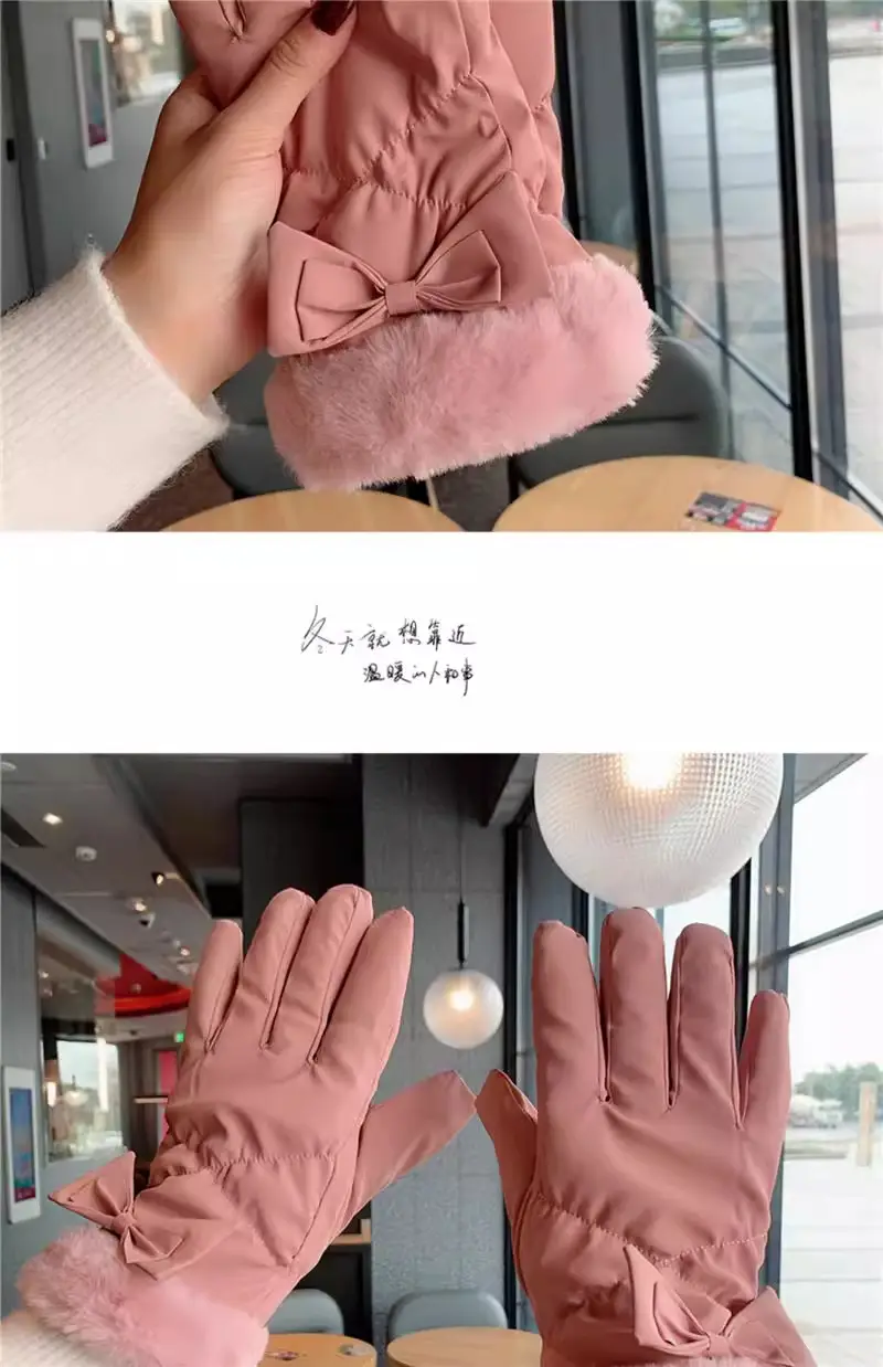 Winter Gloves for Women, Thickeneded and Velvet, Cold-Proof, Waterproof, Touch-Screen Cycling Electric Bike, Warm Ski Cotton Gloves — feature 21