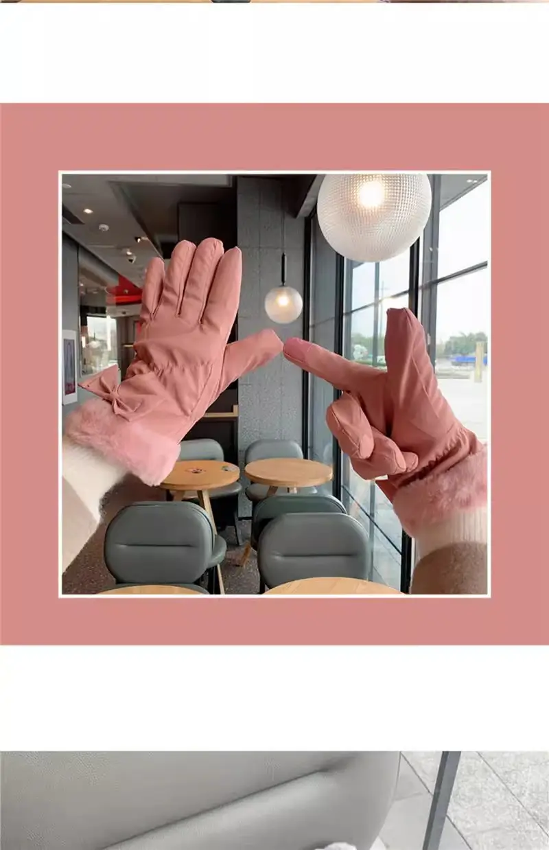 Winter Gloves for Women, Thickeneded and Velvet, Cold-Proof, Waterproof, Touch-Screen Cycling Electric Bike, Warm Ski Cotton Gloves — feature 23
