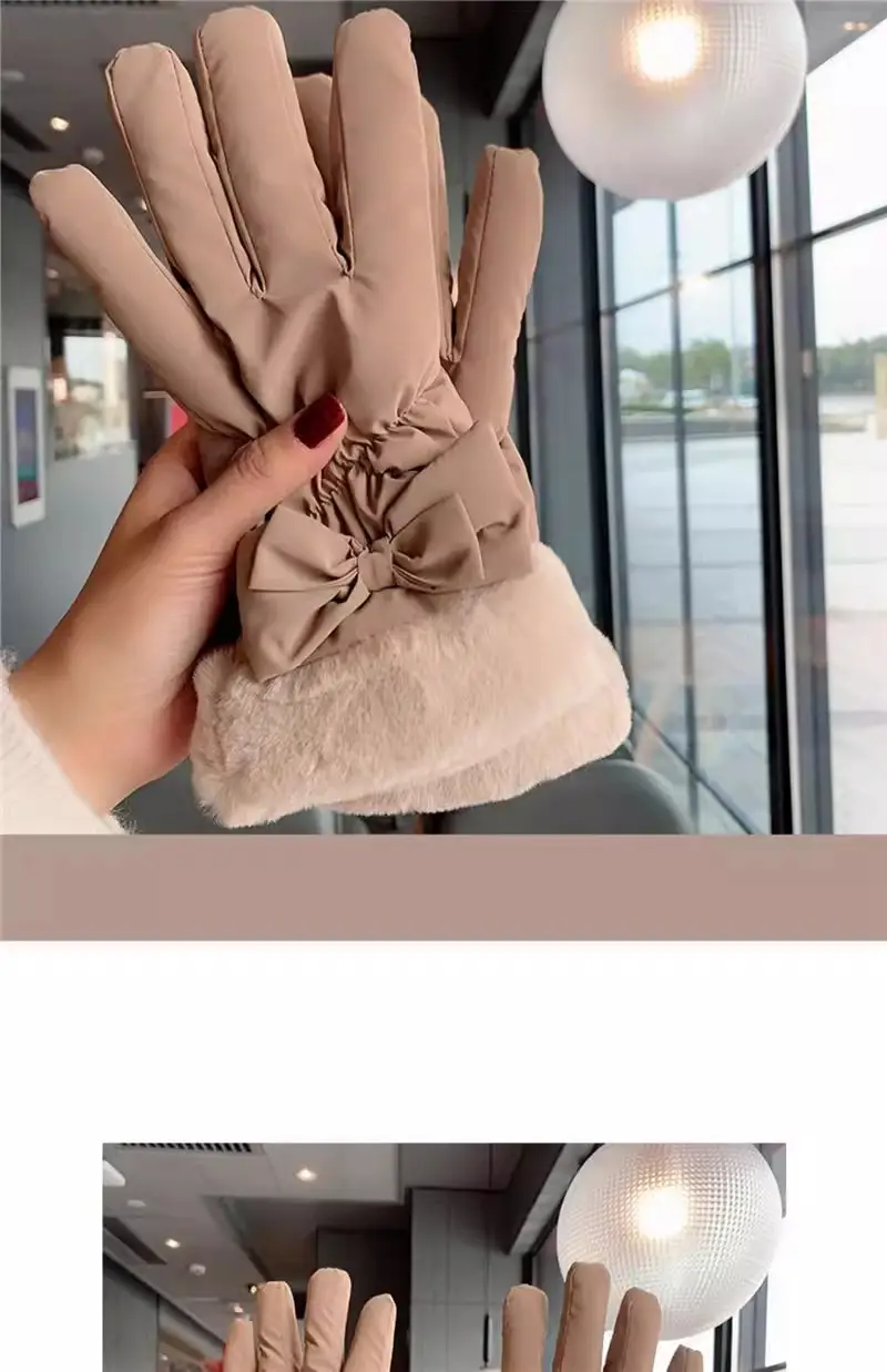 Winter Gloves for Women, Thickeneded and Velvet, Cold-Proof, Waterproof, Touch-Screen Cycling Electric Bike, Warm Ski Cotton Gloves — feature 33