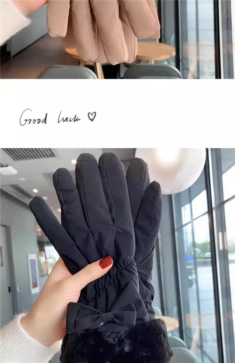 Winter Gloves for Women, Thickeneded and Velvet, Cold-Proof, Waterproof, Touch-Screen Cycling Electric Bike, Warm Ski Cotton Gloves — feature 37