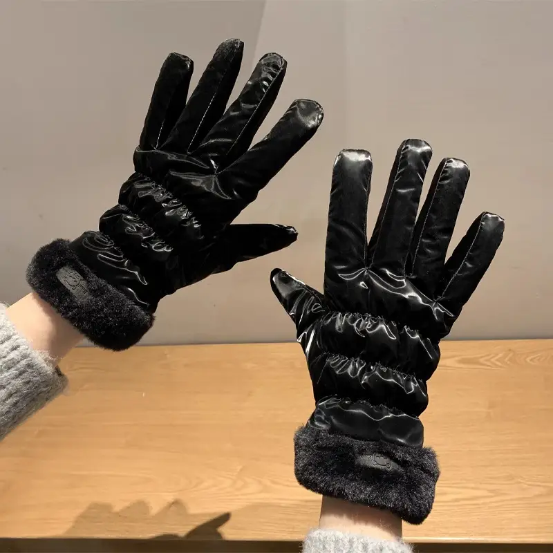 Winter Gloves for Women, Thickeneded and Velvet, Cold-Proof, Waterproof, Touch-Screen Cycling Electric Bike, Warm Ski Cotton Gloves