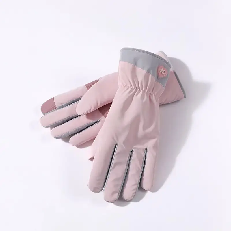 Winter Gloves for Women, Thickeneded and Velvet, Cold-Proof, Waterproof, Touch-Screen Cycling Electric Bike, Warm Ski Cotton Gloves