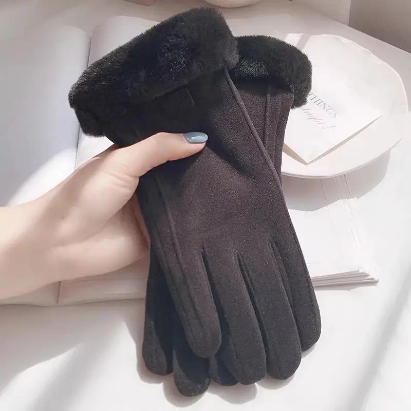 Winter Gloves for Women, Thickeneded and Velvet, Cold-Proof, Waterproof, Touch-Screen Cycling Electric Bike, Warm Ski Cotton Gloves