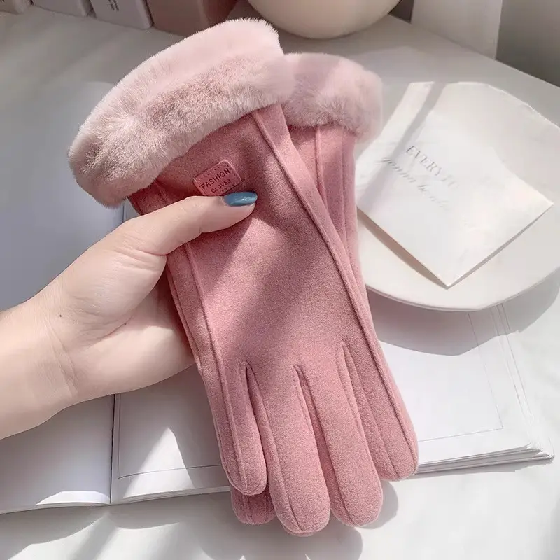 Winter Gloves for Women, Thickeneded and Velvet, Cold-Proof, Waterproof, Touch-Screen Cycling Electric Bike, Warm Ski Cotton Gloves