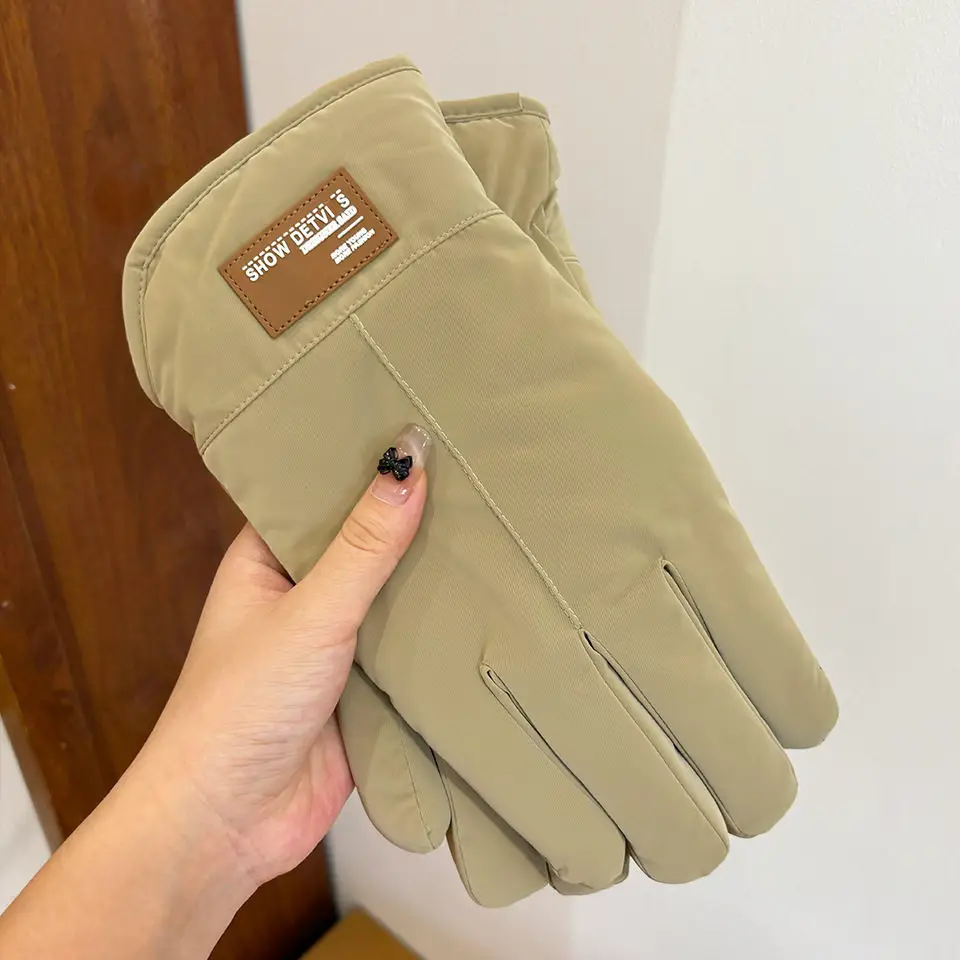 Winter Gloves for Women, Thickeneded and Velvet, Cold-Proof, Waterproof, Touch-Screen Cycling Electric Bike, Warm Ski Cotton Gloves