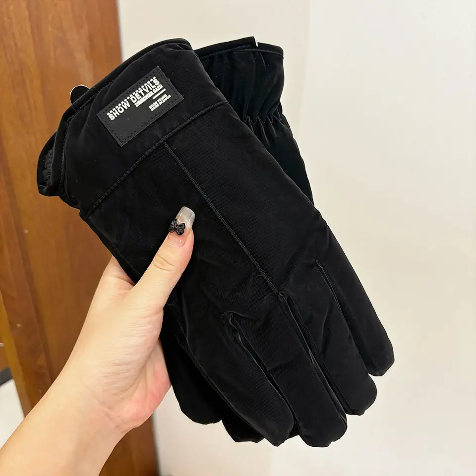 Winter Gloves for Women, Thickeneded and Velvet, Cold-Proof, Waterproof, Touch-Screen Cycling Electric Bike, Warm Ski Cotton Gloves