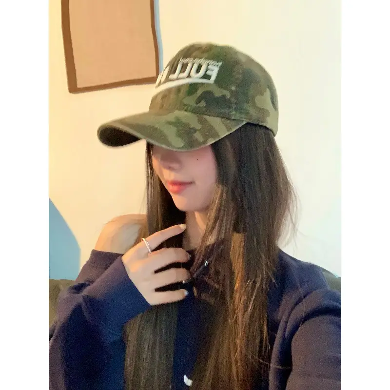 2025 New Camouflage Letter Korean Fashion Cap for Women - Image 5
