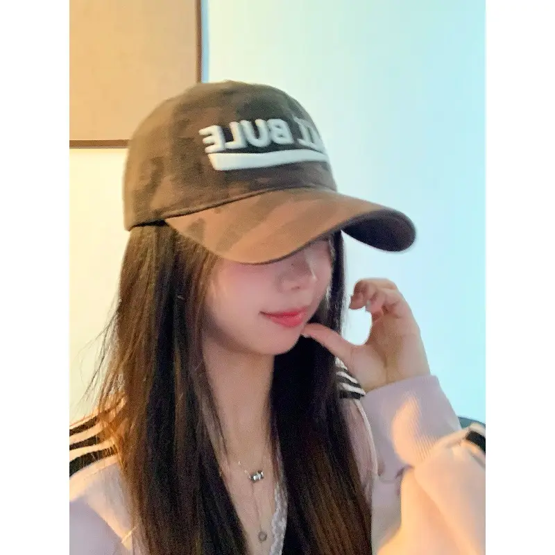 2025 New Camouflage Letter Korean Fashion Cap for Women - Image 7