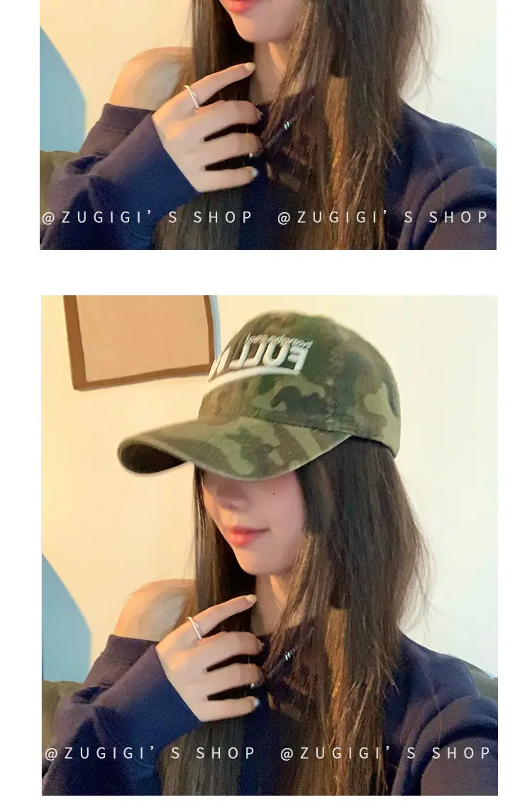 2025 New Camouflage Letter Korean Fashion Cap for Women — feature 10