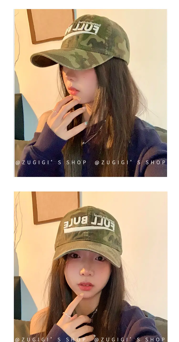 2025 New Camouflage Letter Korean Fashion Cap for Women — feature 11