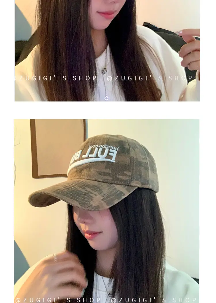 2025 New Camouflage Letter Korean Fashion Cap for Women — feature 17