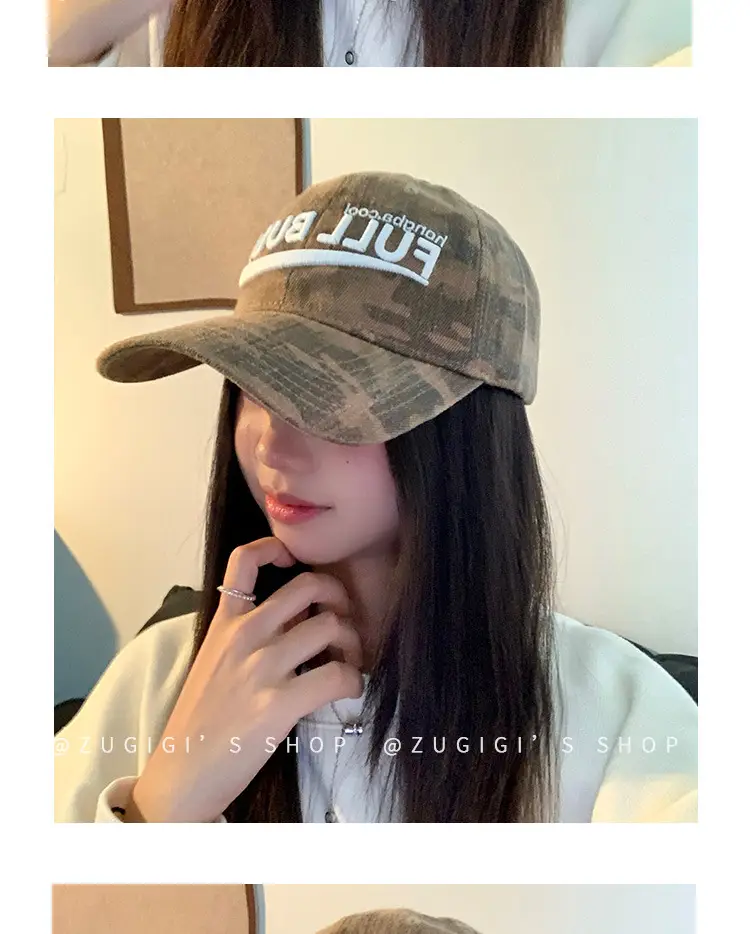 2025 New Camouflage Letter Korean Fashion Cap for Women — feature 18