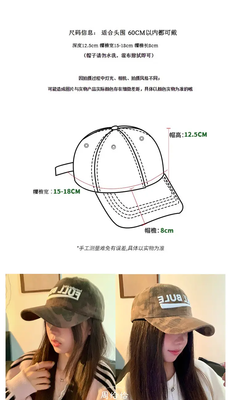 2025 New Camouflage Letter Korean Fashion Cap for Women — feature 2