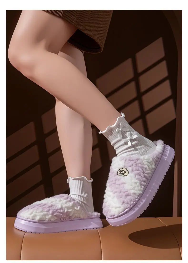 Women's Plush Winter Slippers Cream Brown 2024 — feature 13