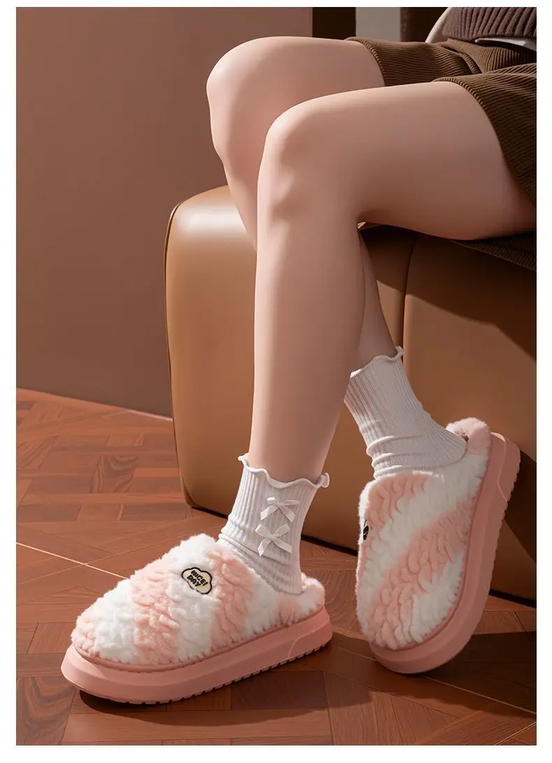 Women's Plush Winter Slippers Cream Brown 2024 — feature 14