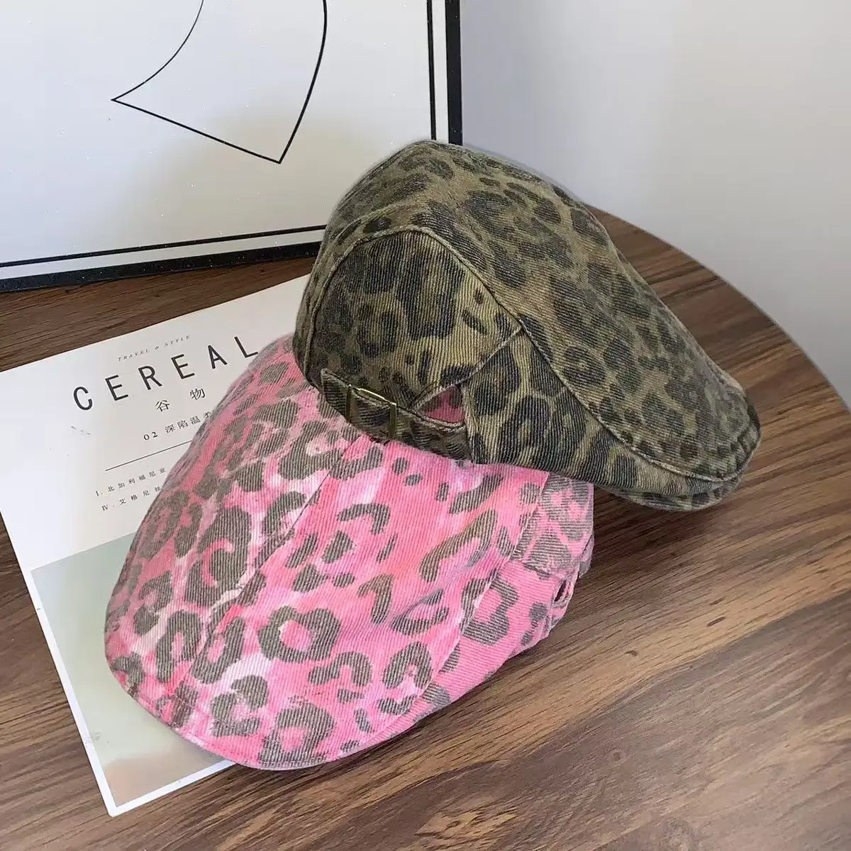 Leopard Print Baseball Cap for Women Y2K Sunshade — feature 10