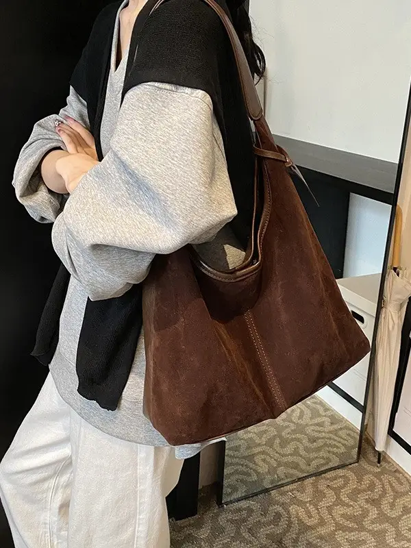 Brown Cross-Border Large Capacity Shoulder Bag for Women - Image 7