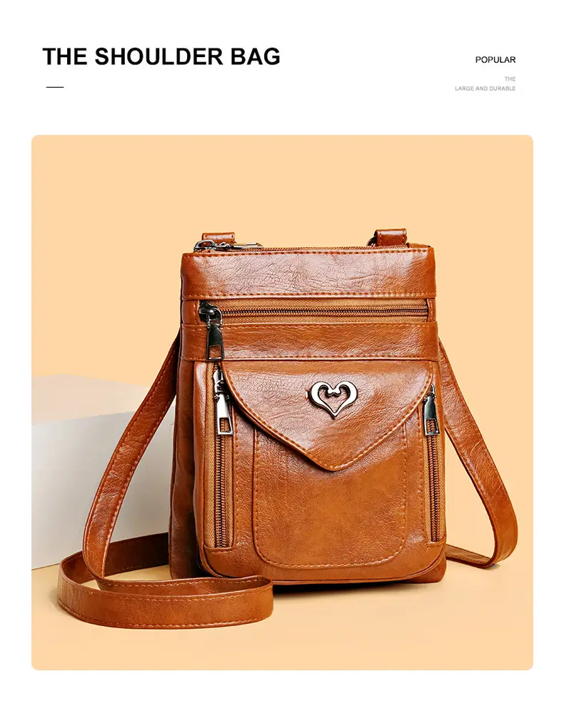Women's Retro Crossbody Phone Bag with Heart Lock — feature 10