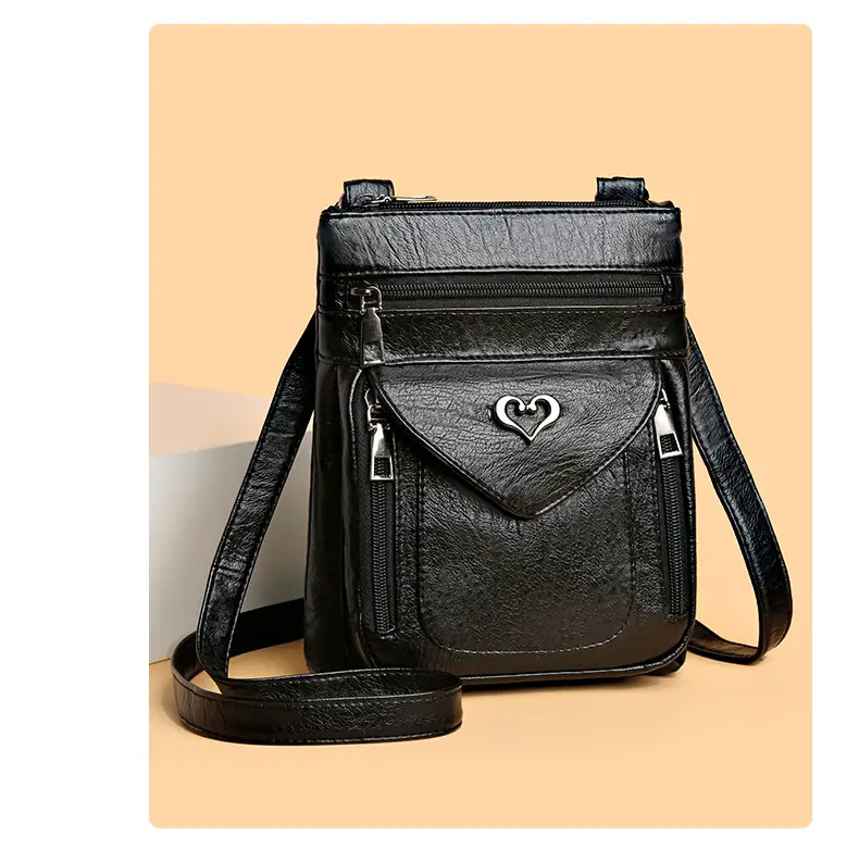Women's Retro Crossbody Phone Bag with Heart Lock — feature 11