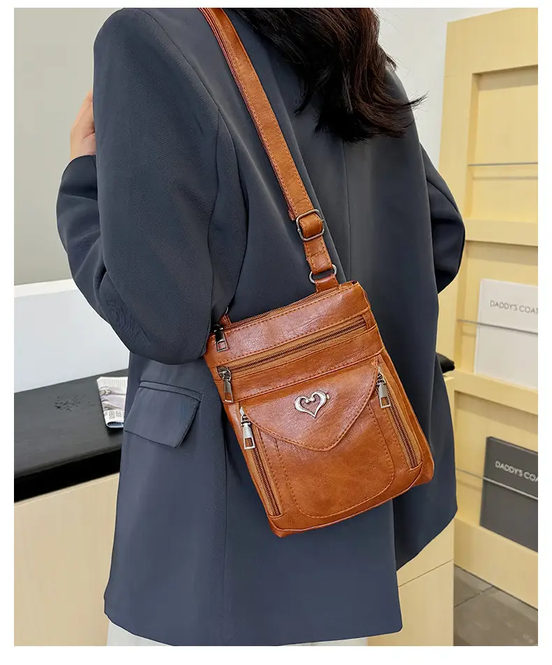 Women's Retro Crossbody Phone Bag with Heart Lock — feature 18