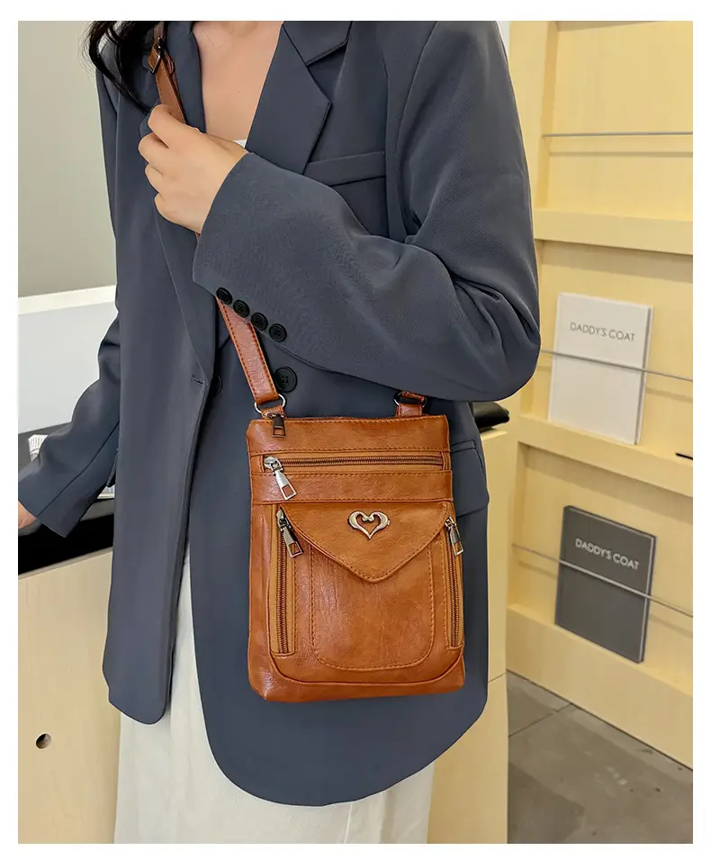 Women's Retro Crossbody Phone Bag with Heart Lock — feature 19