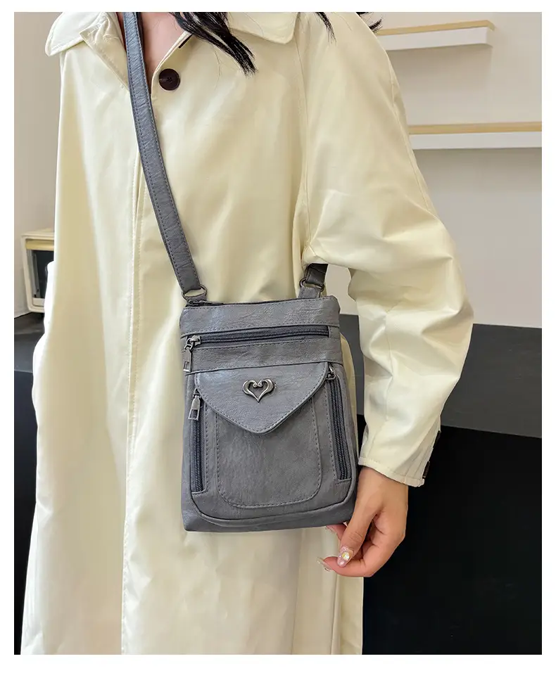 Women's Retro Crossbody Phone Bag with Heart Lock — feature 24