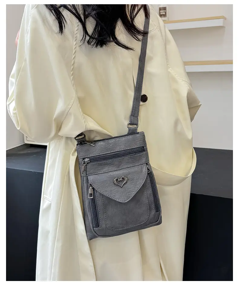 Women's Retro Crossbody Phone Bag with Heart Lock — feature 25