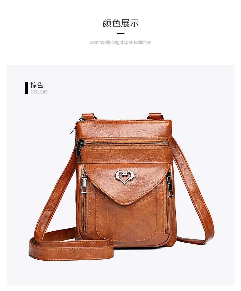 Women's Retro Crossbody Phone Bag with Heart Lock — feature 26