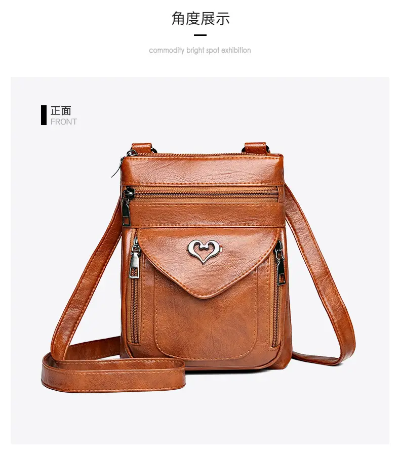 Women's Retro Crossbody Phone Bag with Heart Lock — feature 30