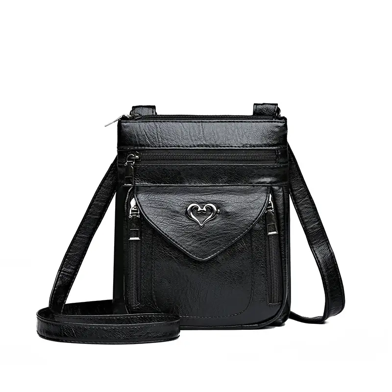 Women's Retro Crossbody Phone Bag with Heart Lock - Image 4