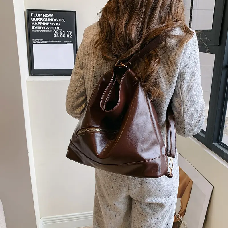 Retro Cream Brown Shoulder Bag for Women - Image 6