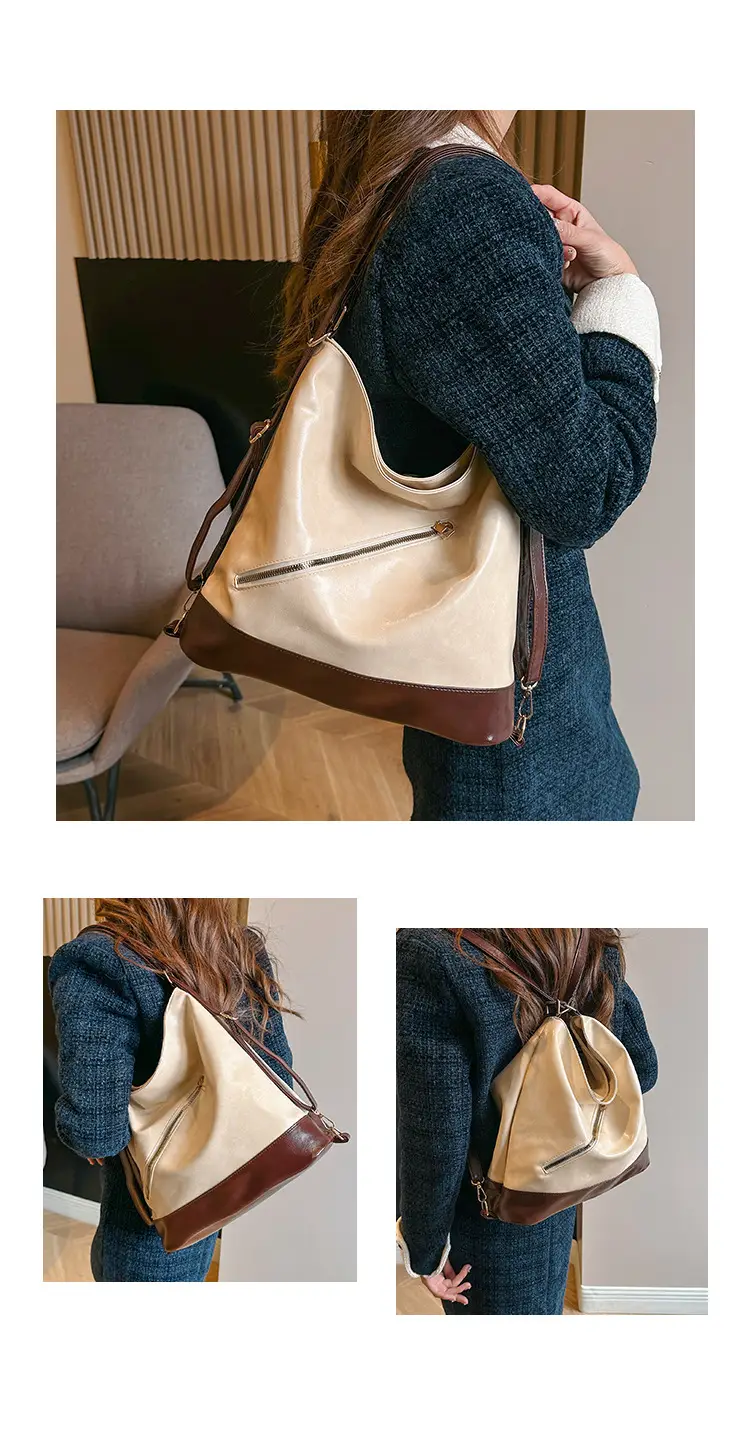 Retro Cream Brown Shoulder Bag for Women — feature 5