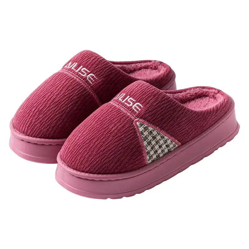 Elderly Cotton Slippers Pink Anti-Slip Winter - Image 7